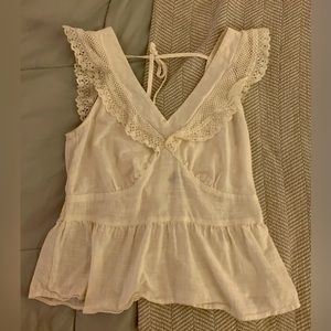 OLD NAVY - linen&lace fitted blouse
